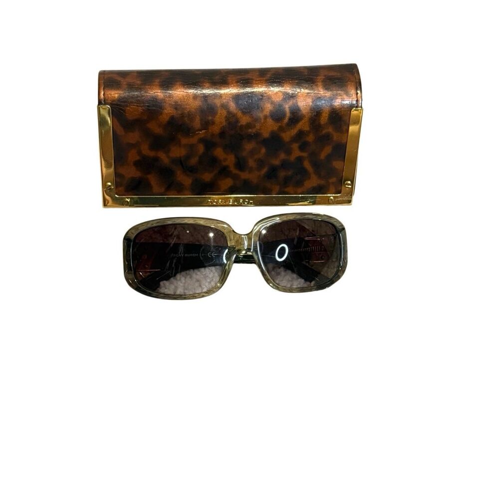 Tory Burch Women's Gray Gradient Lens Olive Frame TY 7018 Sunglasses With Case
